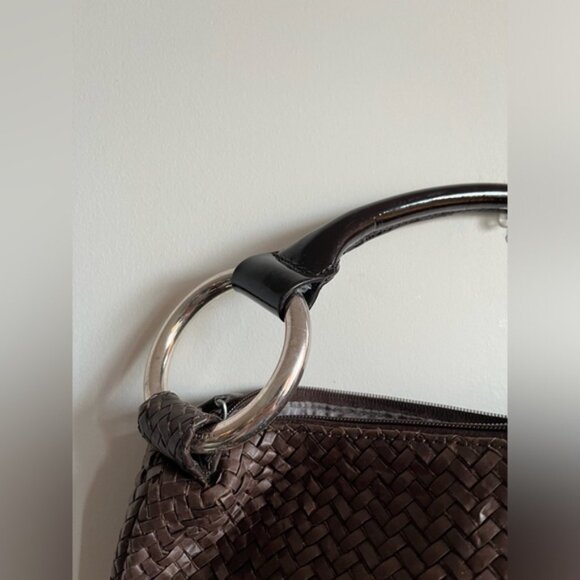 Sequoia Vegan Leather intrecciato Woven Handbag - Picture 3 of 7